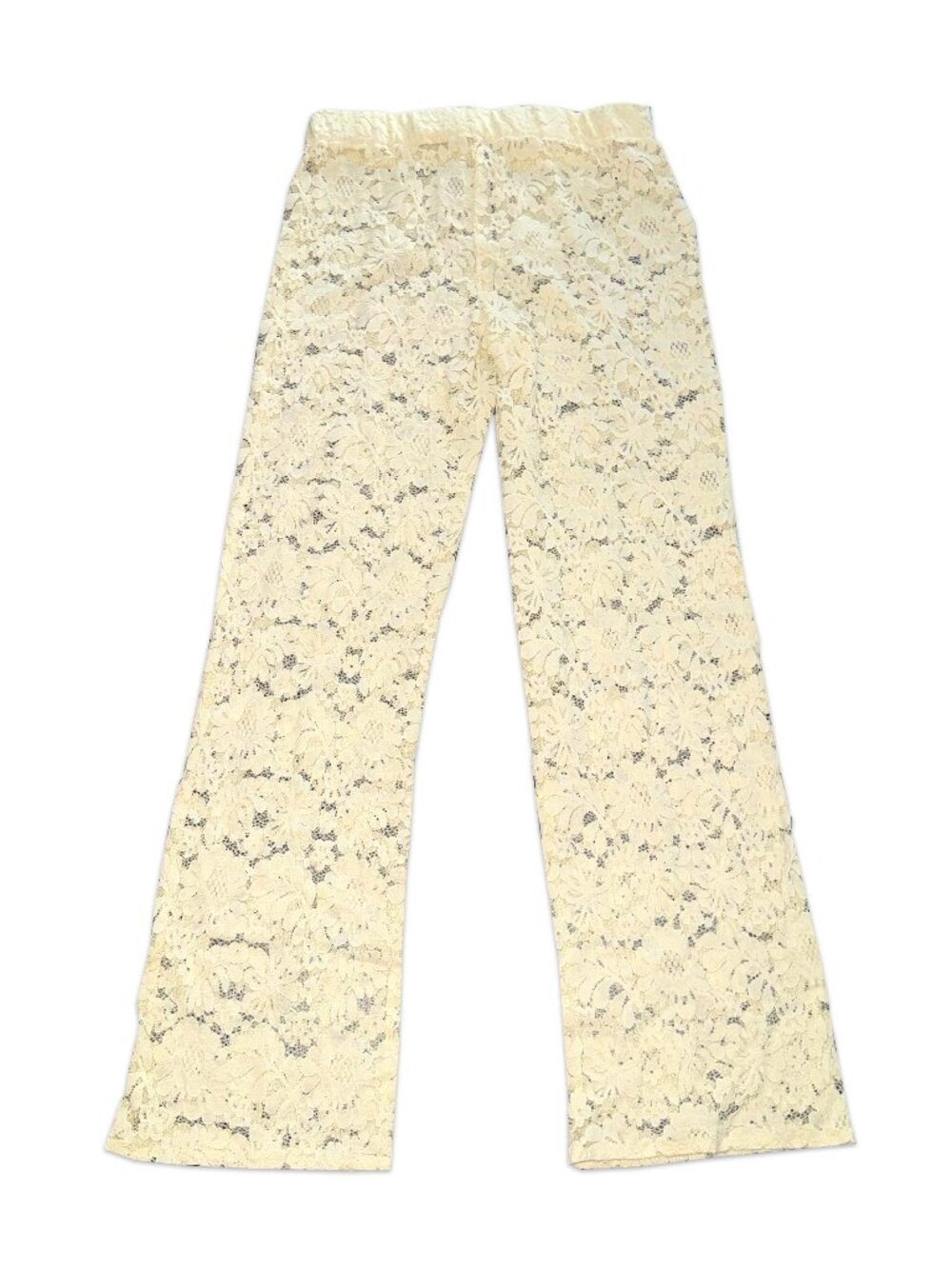 sheer cream floral lace pants ♡